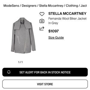 Stella McCartney Grey Wool Biker Jacket